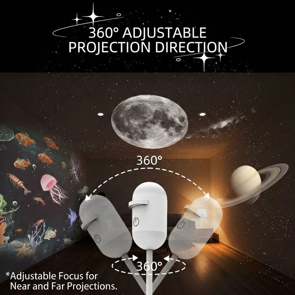 SnapNest AstroGlow™ 360° Galaxy Projector